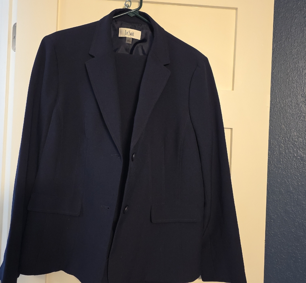LE-SUIT  Dark Navy Single-Breasted Blazer With Pants